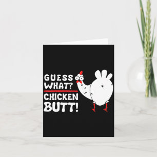 Cartão Adivinhação Engraçada_ Bunda de Frango! Design Grá