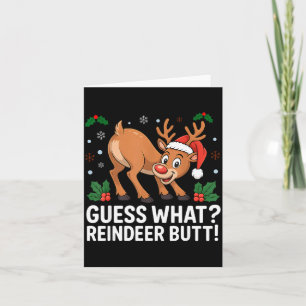 Cartão Adivinhe O Que Renas Bunda Engraçado Natal Homens