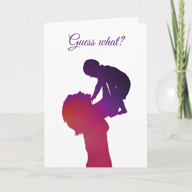 Cartão Adivinhem quem vai ser uma tia Card (Frente)