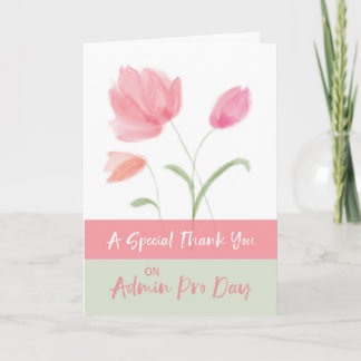 Cartão Admin Pro Dia Obrigado Flores Rosa