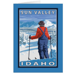 Cartão Admiração do esquiador - Sun Valley, Idaho