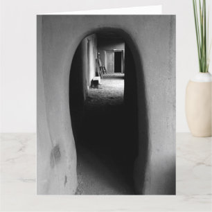 Cartão Adobe Doorway Architecture Black & White Photo