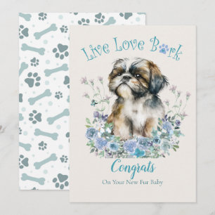 Cartão Adoção de Cachorro Shih Tzu, Dia da Conquista
