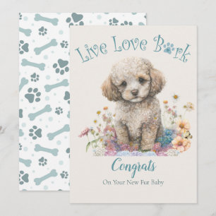 Cartão Adoção de Cão Poodle, Dia da Conquista
