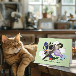 Cartão Adoção de Gatos Siameses