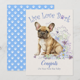 Cartão Adoção Floral do Bulldog Francês, Dia da Conquista