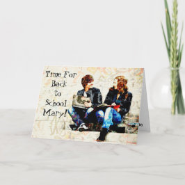 Cartão Adolescentes Justas Únicos De Volta À Colagem Esco