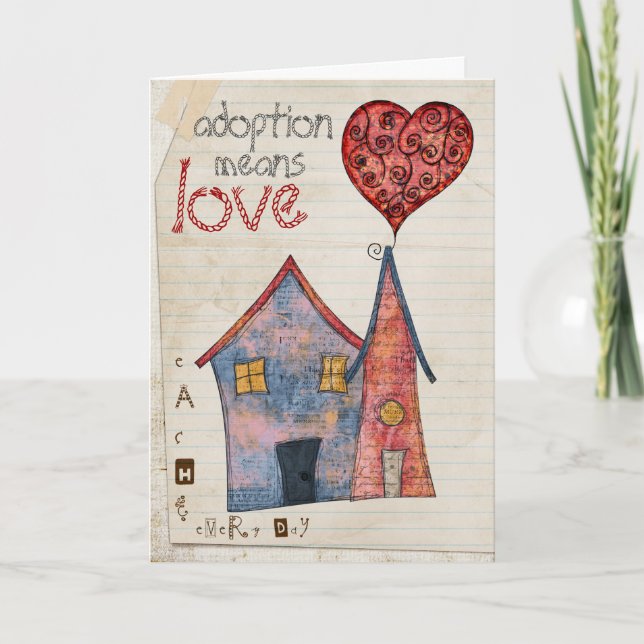 Cartão adoption means love (Frente)