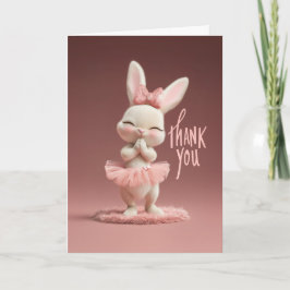 Cartão Adorable Baby Bunny in Pink Tutu Thank You