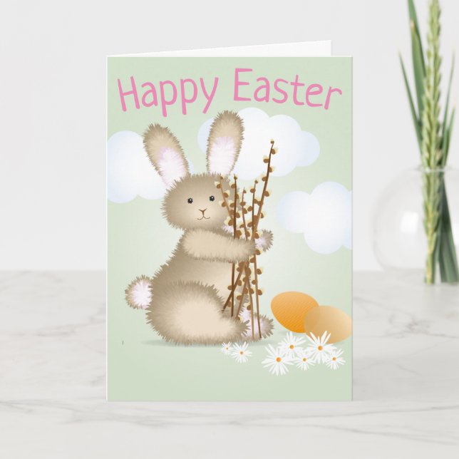 Cartão Adorable Bunny Happy Easter (Frente)