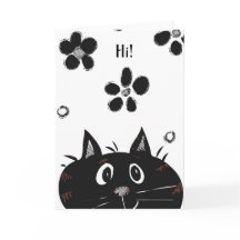 Adorable Cat Peek a Boo Anytime Greeting Card