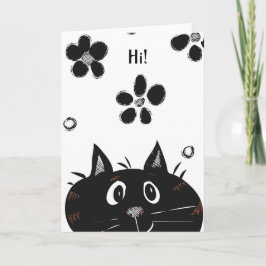 Cartão Adorable Cat Peek a Boo Anytime Greeting Card