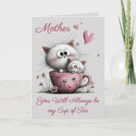 Cartão Adorable Cats in a Teacup Greeting Card