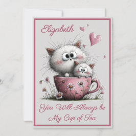 Cartão Adorable Cats Valentines Day Greeting Card