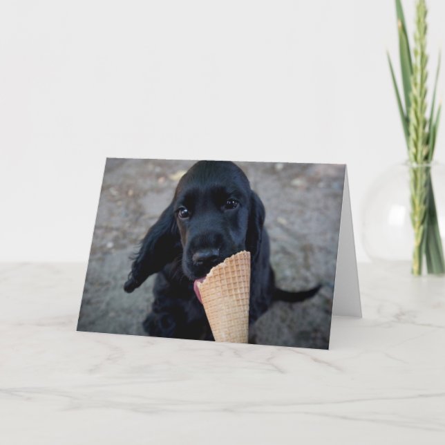 Cartão Adorable cocker spaniel puppy - greeting card (Frente)