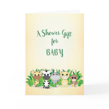 Adorable Safari Animals Baby Shower Card