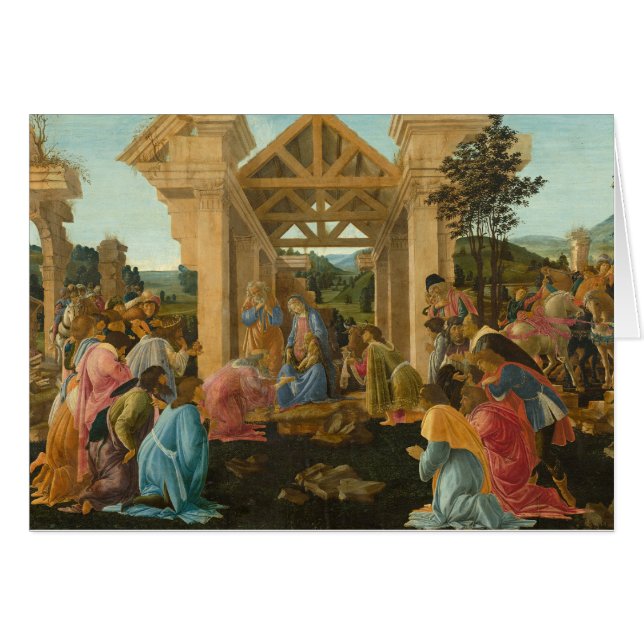 Cartão Adoração do Magi por Botticelli (Frente Horizontal)