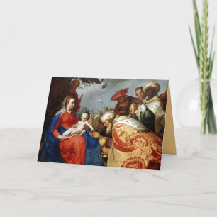 Cartão Adoração Editável do Natal de Magi