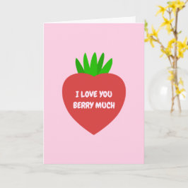 Cartão Adorando Fruta De Morango Vermelho Eu Te Amo Muito