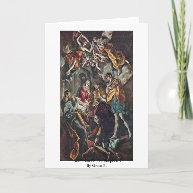 Cartão Adoration Of The Shepherds By Greco El (Frente)