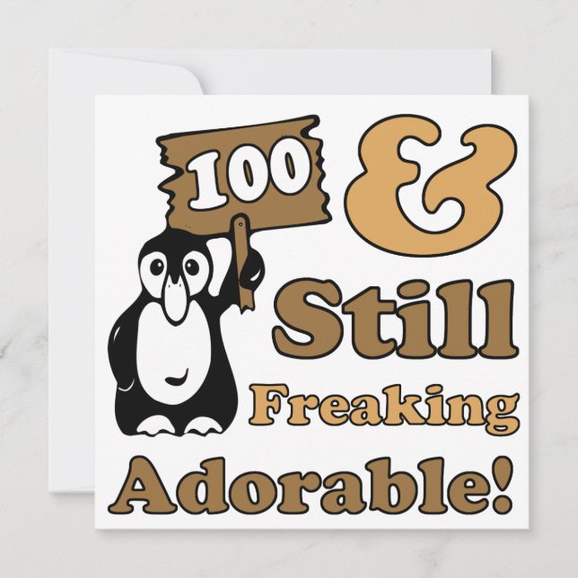 Cartão Adorável 100º aniversário (Frente)