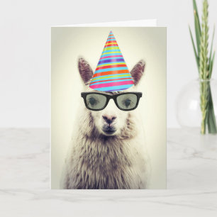 Cartão Adorável Alpaca, Aniversário
