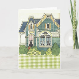 Cartão Adorável Boneca de Papel de Quarto Antigo de Xadre