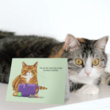 Adorável Laranja Tabby Verde Dia das Mães Roxo