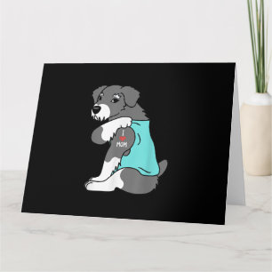 Cartão adoro a mãe tatuando, esqunauzer, cachorro