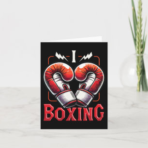 Cartão Adoro Boxing Vermelho Luvas Coração Bo