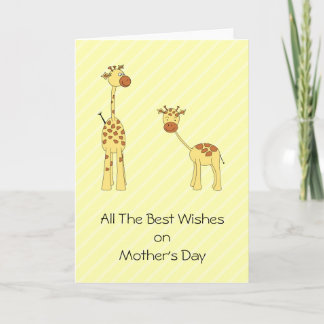 Cartão Adult and Baby Giraffe. Cartoon