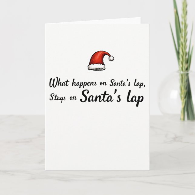 Cartão Adult Christmas card what happens on Santas lap (Frente)