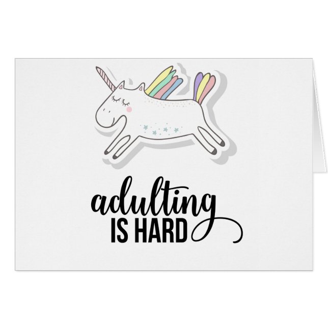 Cartão Adulto é Duro engraçado (Frente Horizontal)
