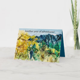 Cartão Adventure Birthday Hiking Trail Mountain Landscape