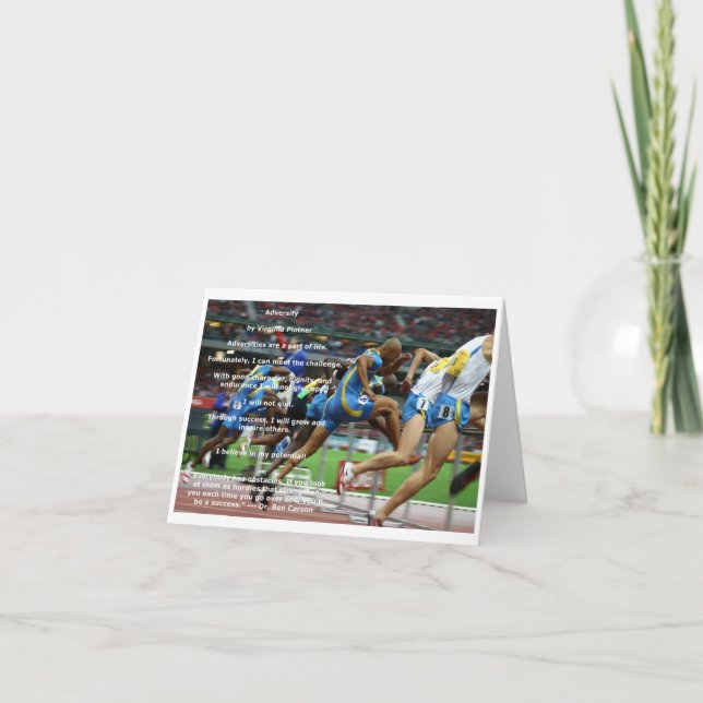 Cartão "Adversity" affirmation note card (blank) (Frente)