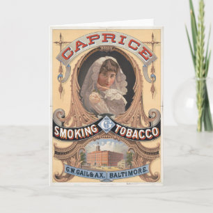 Cartão Advertimento para cigarro para fumar Caprice