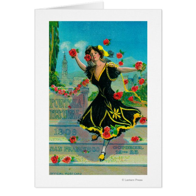 Cartão Advertismo Portola Festival (dançarina) (Frente)