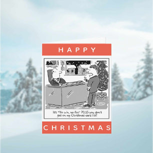 Cartão Advogado legal e cartoon cliente Feliz Natal