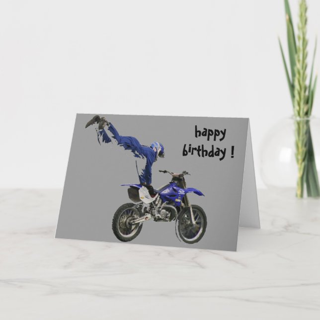 Cartão aerial moto-cross birthday (Frente)