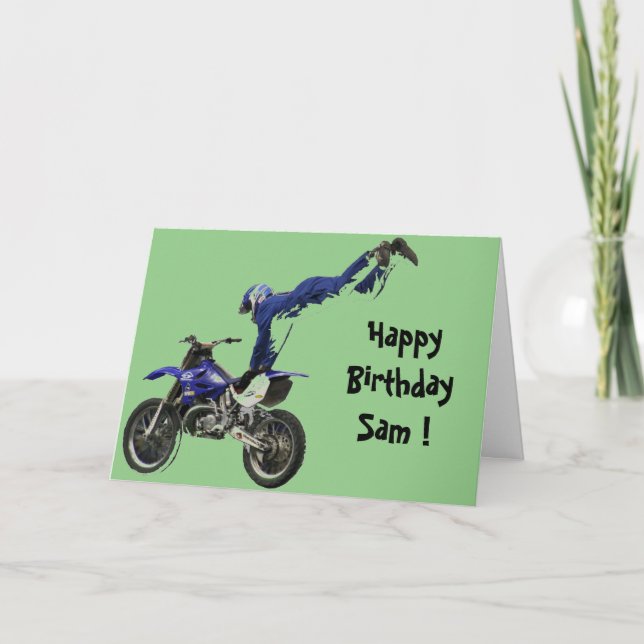 Cartão aerial moto-cross birthday (Frente)