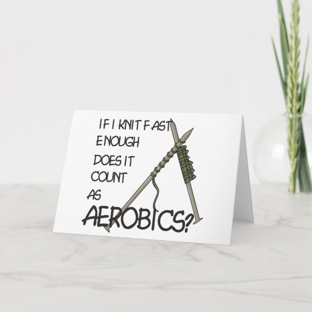 Cartão Aeróbios de tricô (Frente)