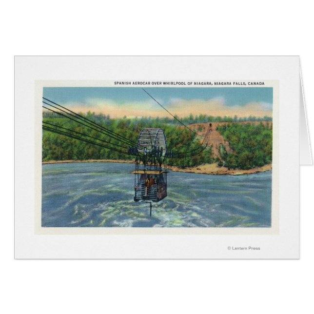 Cartão Aerocar espanhol sobre o redemoinho de Niágara (Frente Horizontal)