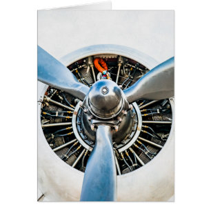 Cartão Aeronave Douglas DC-3. Hélice