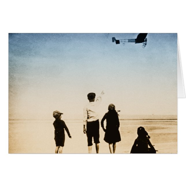 Cartão Aeronaves Vintage em voo (Frente Horizontal)