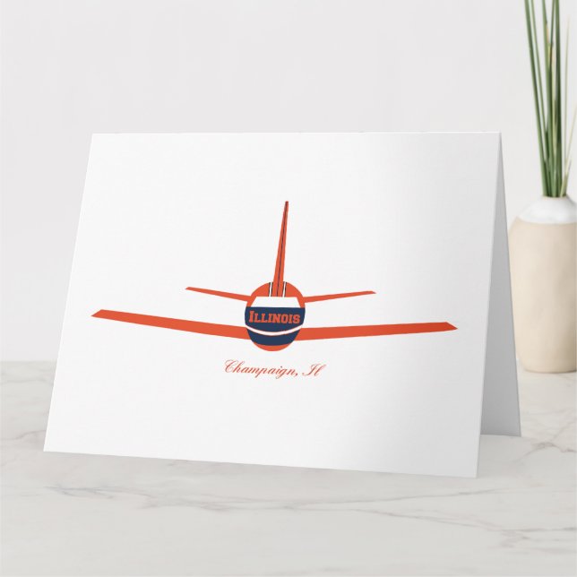 Cartão Aeroporto de avião IL Champaign Illinois (Frente)