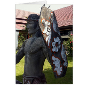 Cartão Aeroporto de Dayak Statue Kalimantan Indonésia