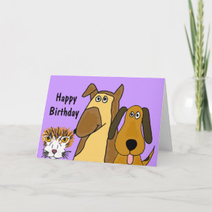 Cartão AF- Cats and Dogs Birthday Card