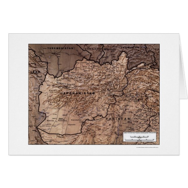 Cartão Afeganistão detalhou o mapa 1999 (Frente Horizontal)