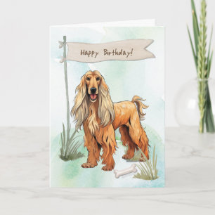 Cartão Afegão Cachorro Criado Sob Sinal De Aniversário