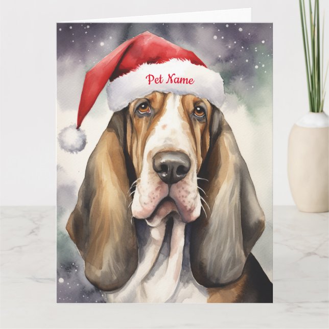 Cartão Afegão Hound Christmas Personalizado (Frente)